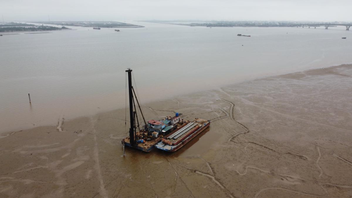 碼頭區域試樁施工